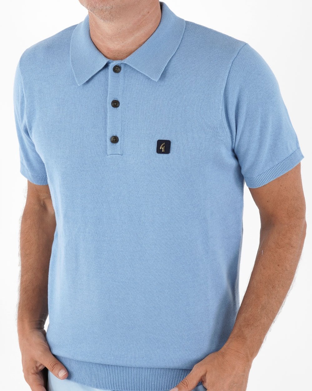 Gabicci Vintage Jackson Strick-Poloshirt Himmelblau