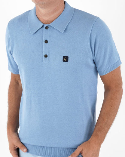 Gabicci Vintage Jackson Strick-Poloshirt Himmelblau