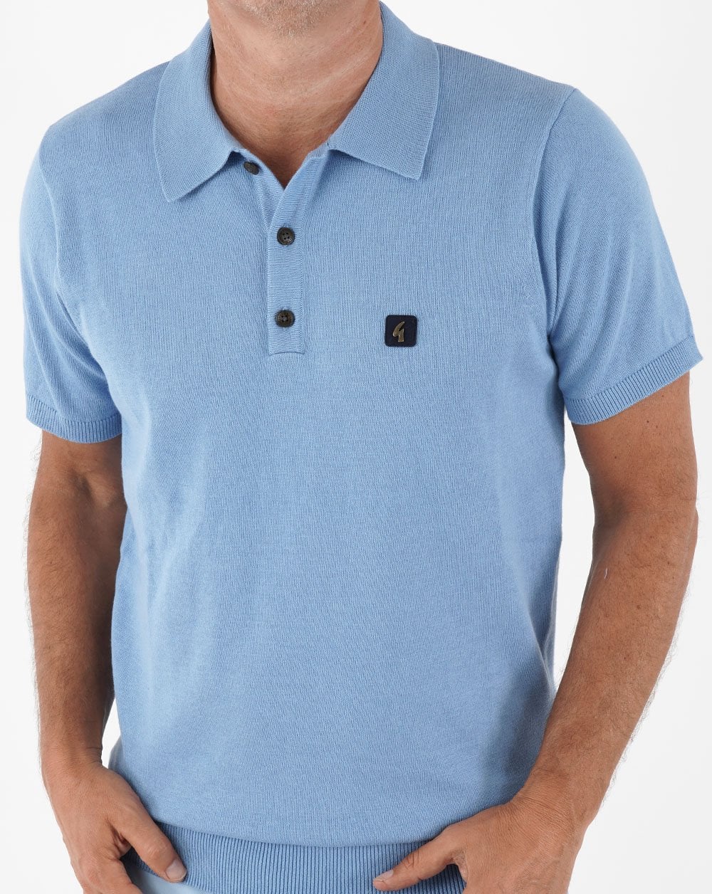 Gabicci Vintage Jackson Strick-Poloshirt Himmelblau
