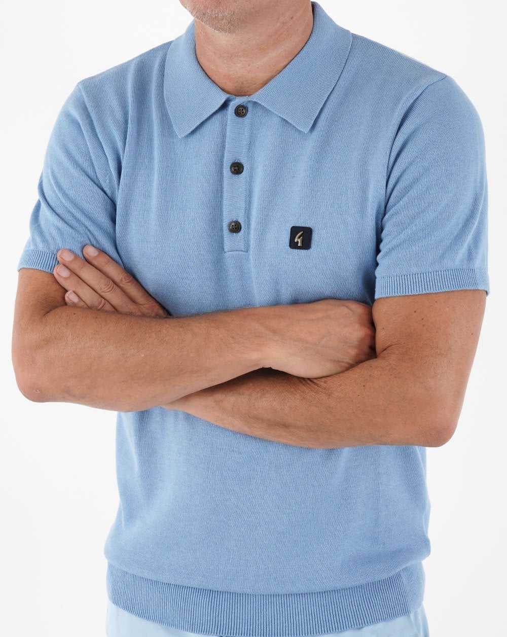 Gabicci Vintage Jackson Strick-Poloshirt Himmelblau