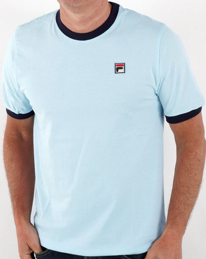 Fila Vintage Ringer T-Shirt Himmelblau/Marineblau
