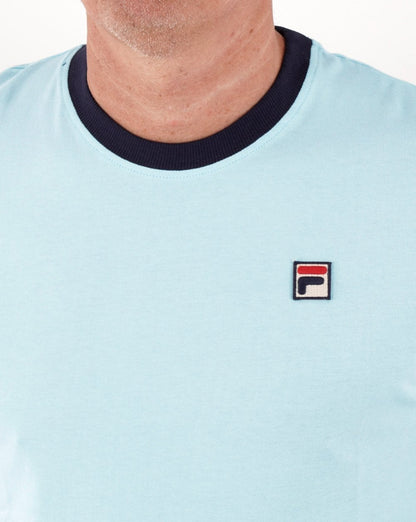 Fila Vintage Ringer T-Shirt Himmelblau/Marineblau