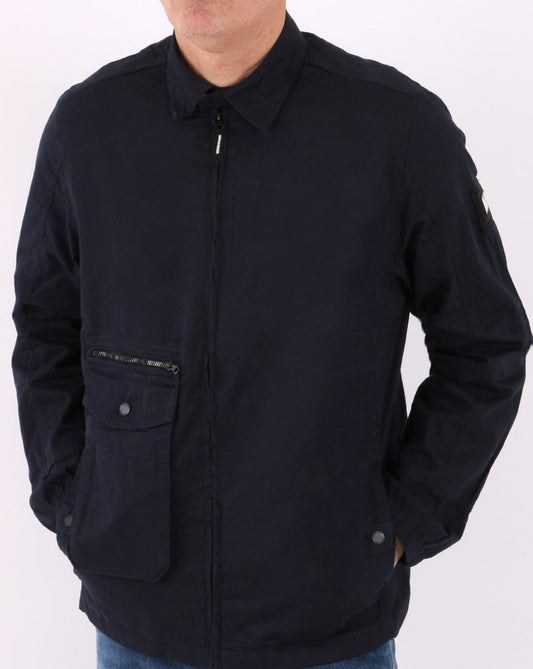 Weekend Offender Vinnie Baumwoll-Overshirt Marineblau