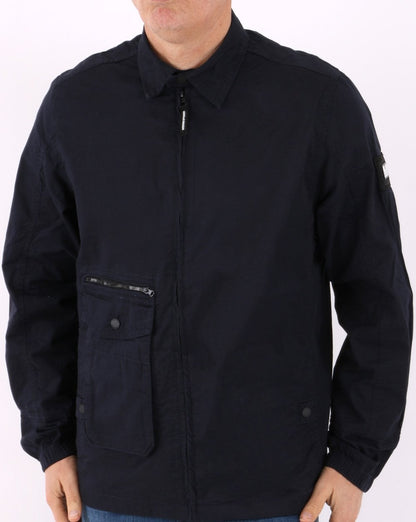 Weekend Offender Vinnie Baumwoll-Overshirt Marineblau