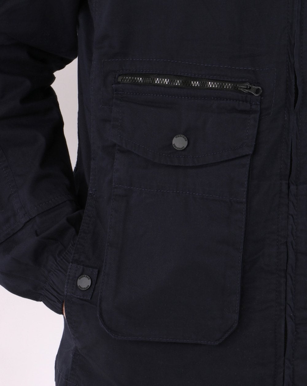 Weekend Offender Vinnie Baumwoll-Overshirt Marineblau