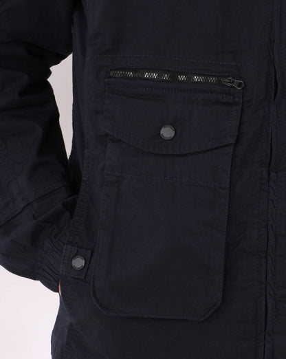 Weekend Offender Vinnie Baumwoll-Overshirt Marineblau