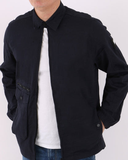 Weekend Offender Vinnie Baumwoll-Overshirt Marineblau