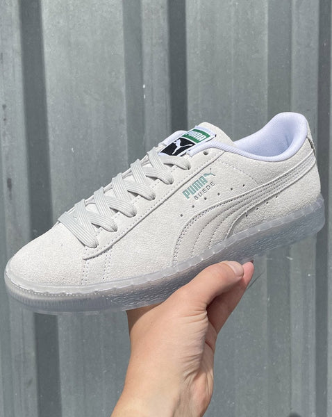 Puma Suede Trainer Ice Grey Translucent Sole