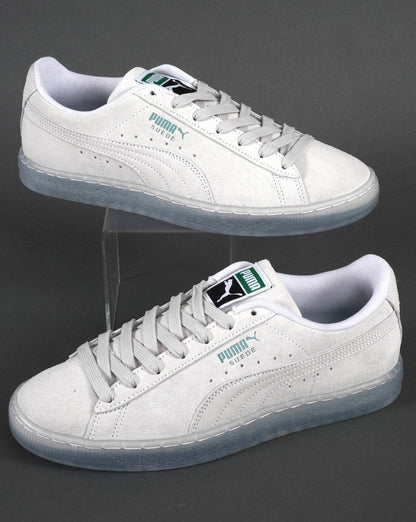 Puma Suede Trainer – Eisgraue, durchscheinende Sohle