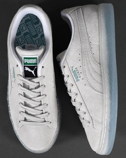 Puma Suede Trainer – Eisgraue, durchscheinende Sohle