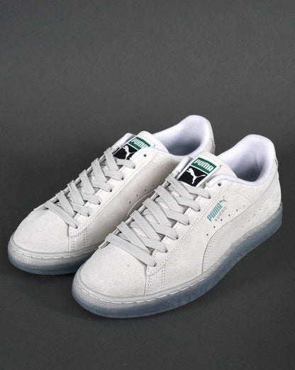 Puma Suede Trainer – Eisgraue, durchscheinende Sohle