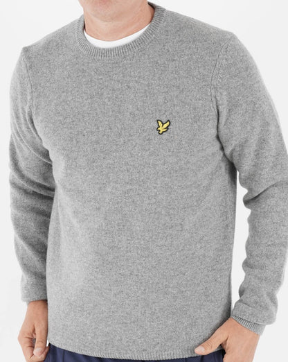 Lyle &amp; Scott Rundhalspullover aus Lammwolle Grau