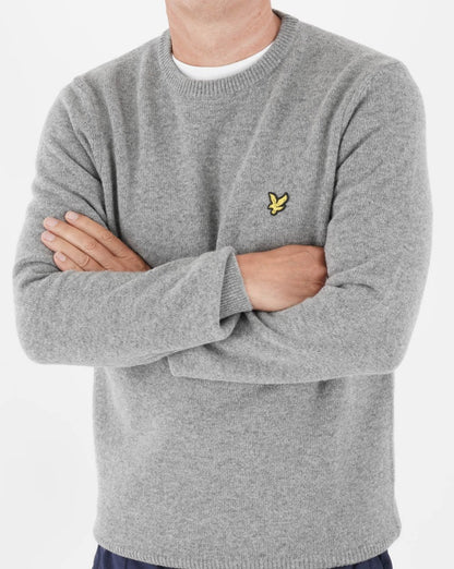 Lyle &amp; Scott Rundhalspullover aus Lammwolle Grau