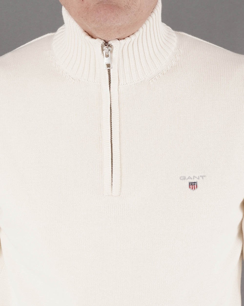 Gant Casual Cotton Half Zip Creme