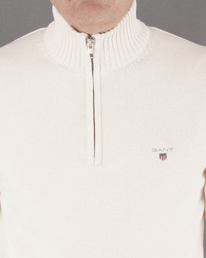 Gant Casual Cotton Half Zip Creme
