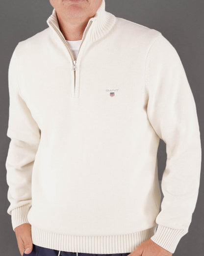 Gant Casual Cotton Half Zip Creme