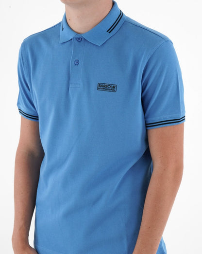 Barbour International – Essential Poloshirt mit Streifen in Ultrablau