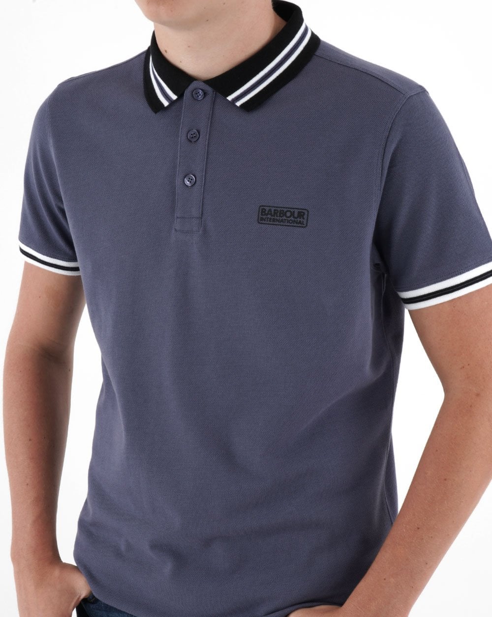 Barbour International Noble Poloshirt Schieferblau
