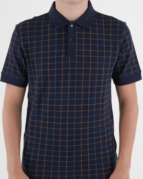 Ben Sherman Tattersall Check Polo Shirt Navy