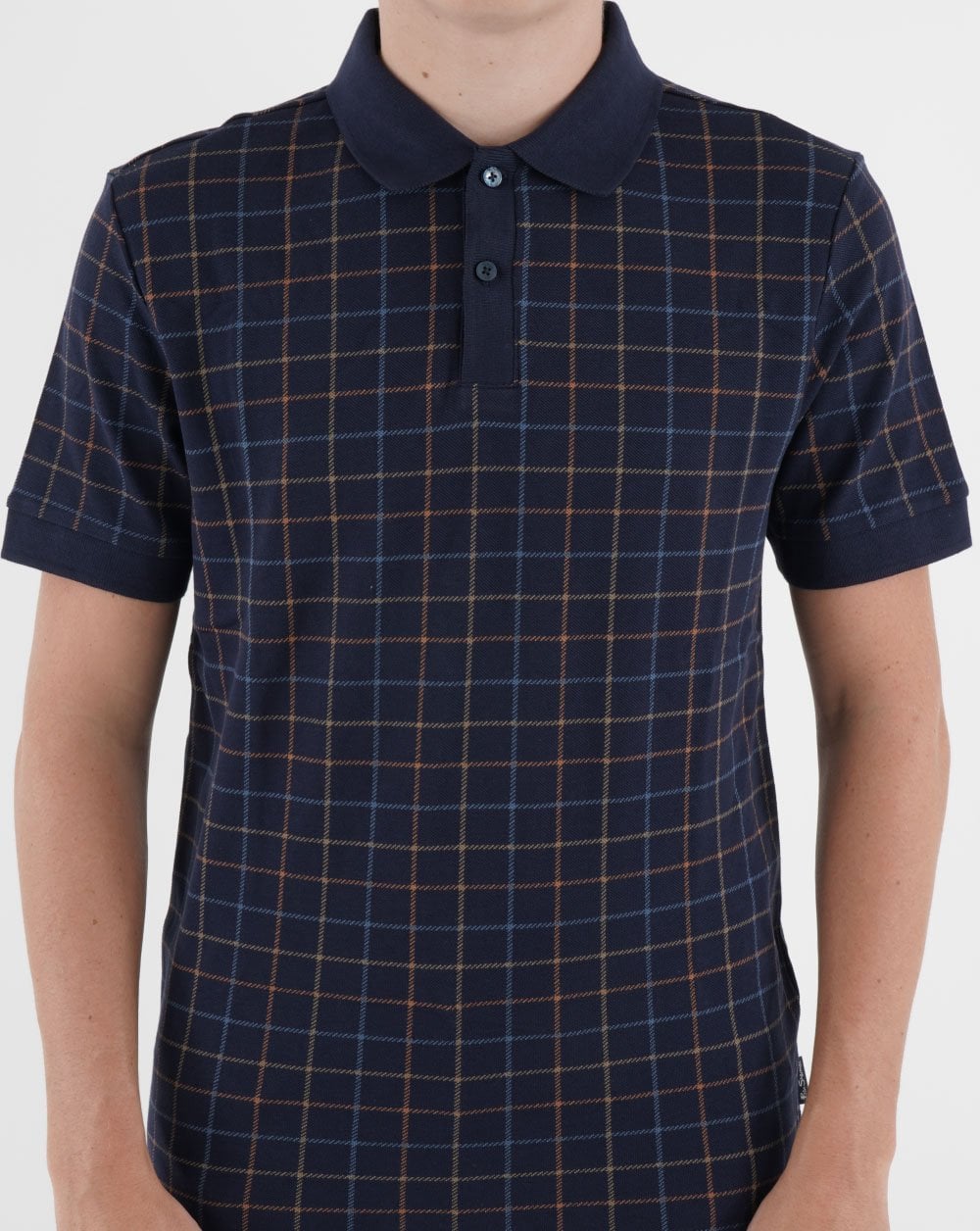 Ben Sherman – Tattersall – Kariertes Poloshirt in Marineblau