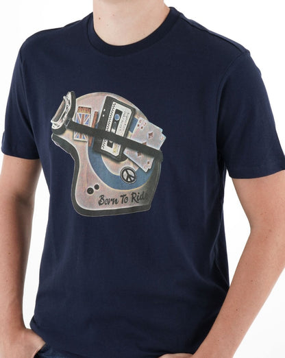 Ben Sherman Mod Helm T-Shirt Marineblau