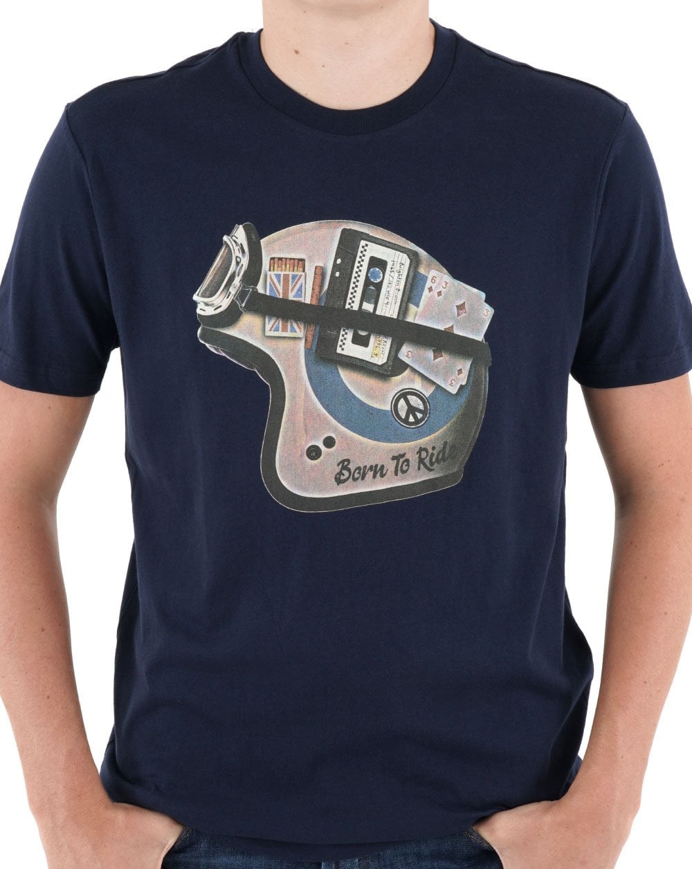 Ben Sherman Mod Helm T-Shirt Marineblau
