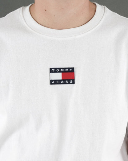 Tommy Jeans – Weißes T-Shirt mit Badge