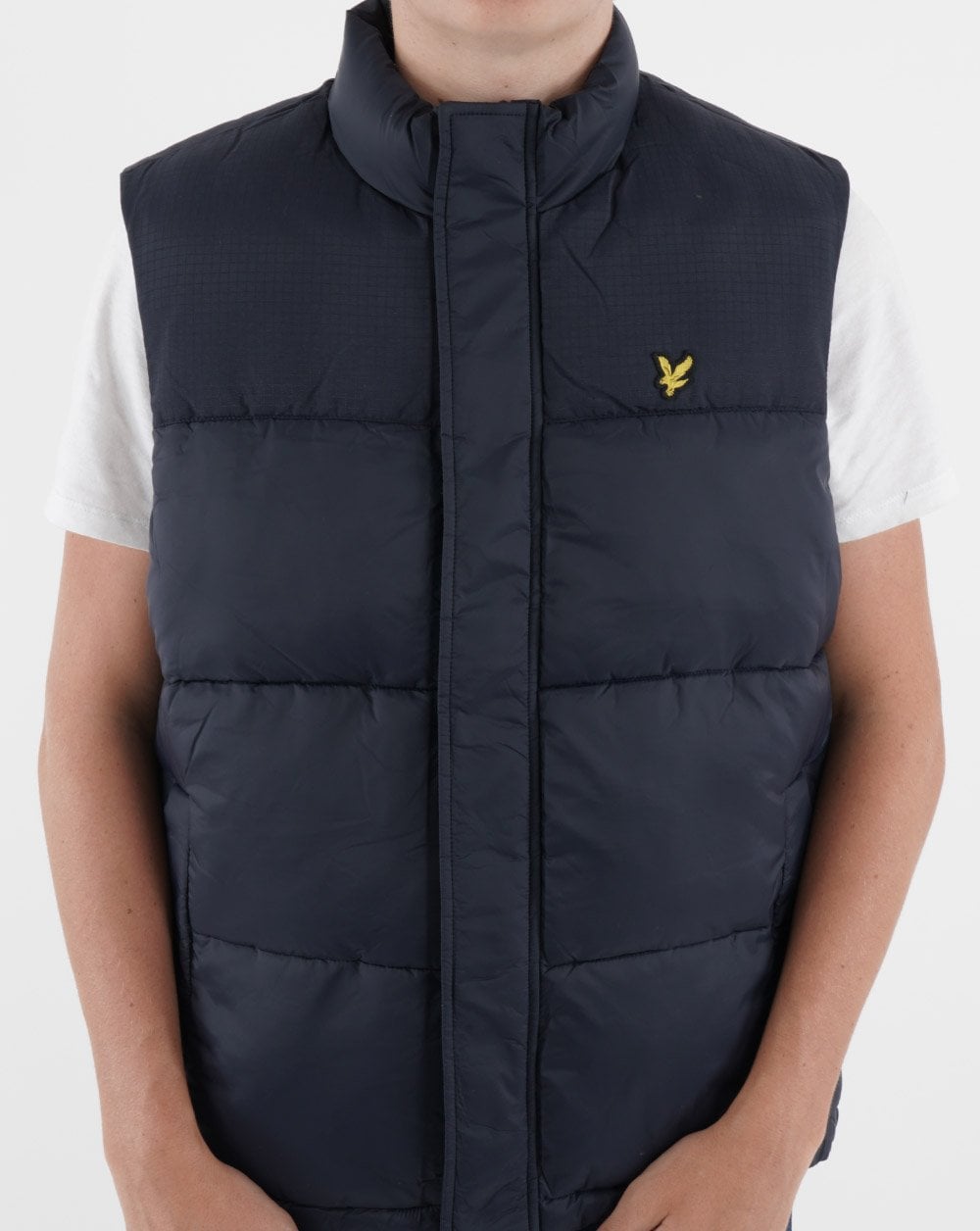 Lyle &amp; Scott – Gefütterte Weste in Dunkelmarineblau