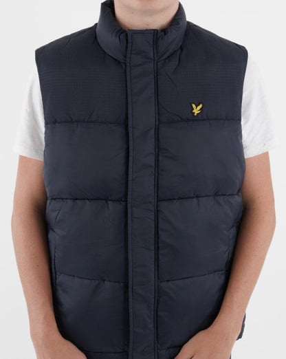 Lyle &amp; Scott – Gefütterte Weste in Dunkelmarineblau