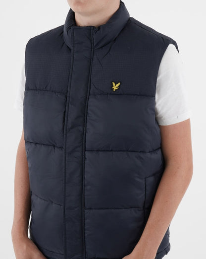 Lyle &amp; Scott – Gefütterte Weste in Dunkelmarineblau