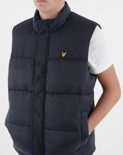 Lyle &amp; Scott – Gefütterte Weste in Dunkelmarineblau