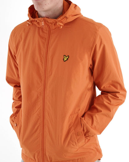 Lyle &amp; Scott – Kapuzenjacke mit durchgehendem Reißverschluss in Burnt Orange