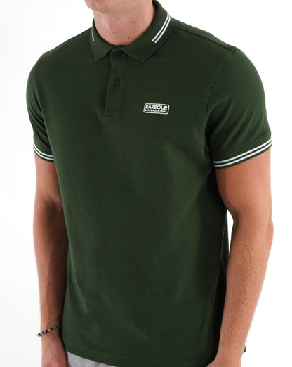 Barbour International Essential Poloshirt mit Streifen in Grün