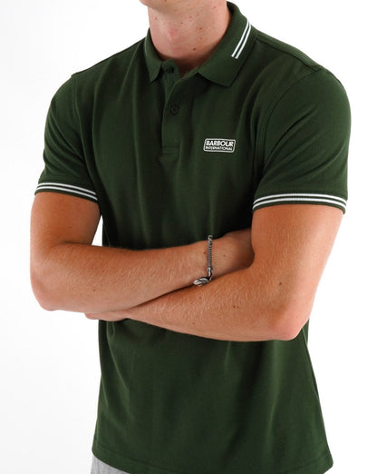 Barbour International Essential Poloshirt mit Streifen in Grün