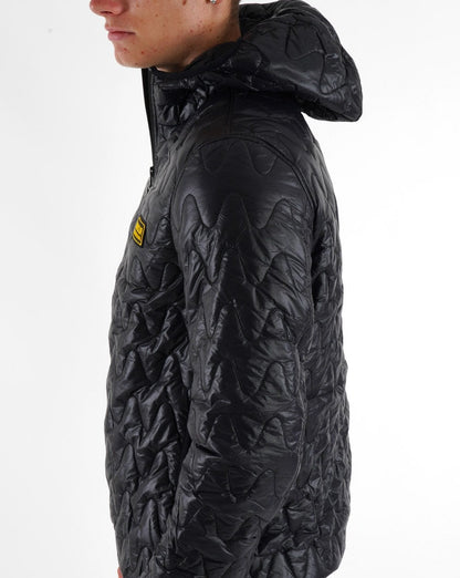 Barbour International Wave Steppjacke mit Kapuze Schwarz