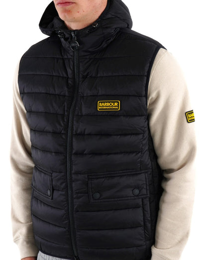 Barbour International Racer Kapuzenweste Schwarz