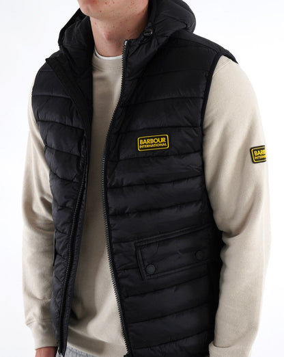 Barbour International Racer Kapuzenweste Schwarz