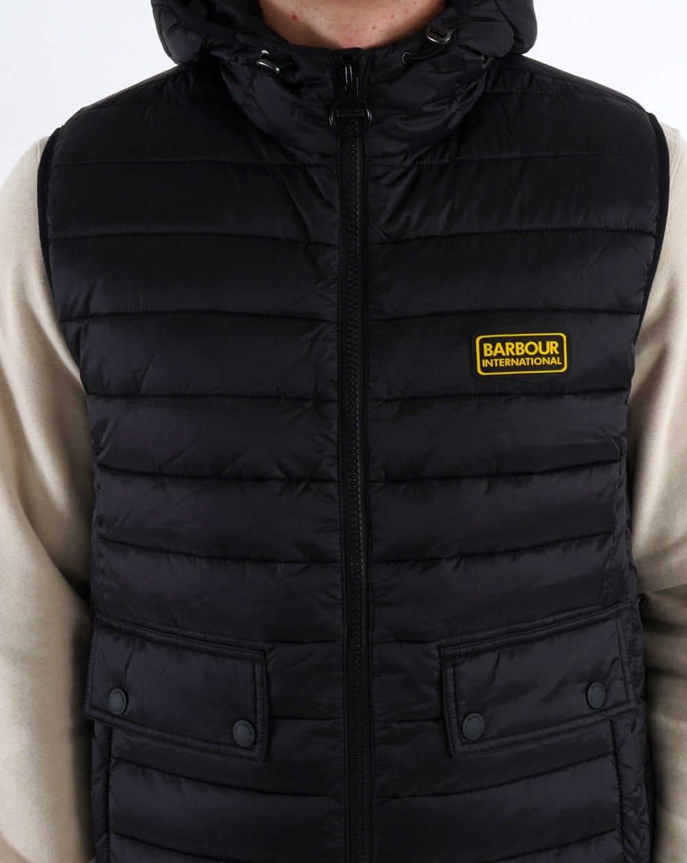 Barbour International Racer Hooded Gilet Black