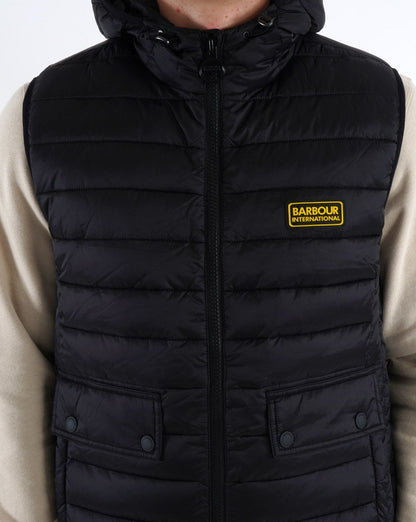 Barbour International Racer Kapuzenweste Schwarz