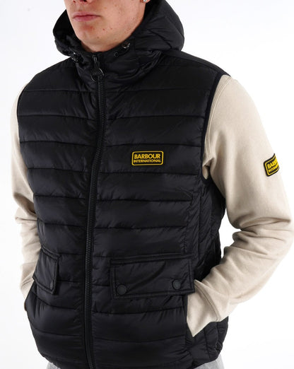 Barbour International Racer Kapuzenweste Schwarz
