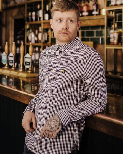 Lyle And Scott – Kariertes Hemd in Marineblau