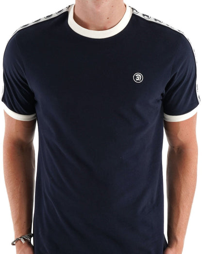 Trojan – T-Shirt mit verklebten Ärmeln in Marineblau