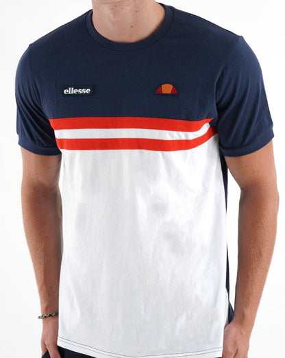 Ellesse Duo Stripe T-Shirt Marineblau/Weiß/Rot