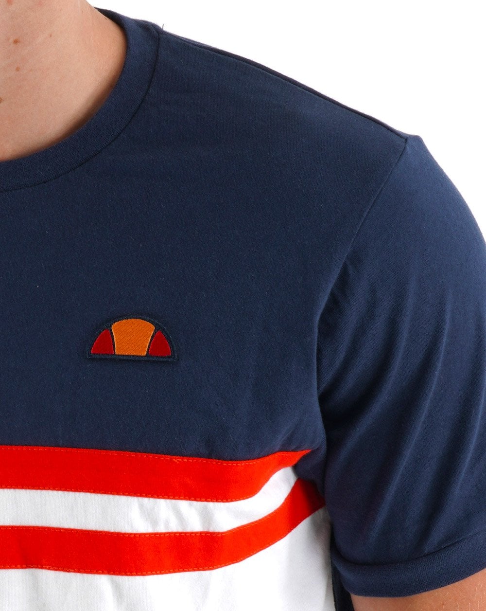 Ellesse Duo Stripe T-Shirt Marineblau/Weiß/Rot
