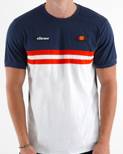 Ellesse Duo Stripe T-Shirt Marineblau/Weiß/Rot