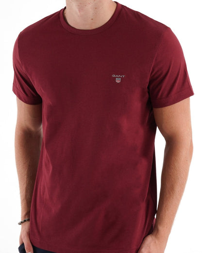 Gant Solid Crew Neck T-Shirt Dunkelrot