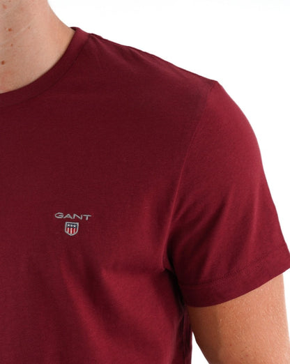 Gant Solid Crew Neck T-Shirt Dunkelrot