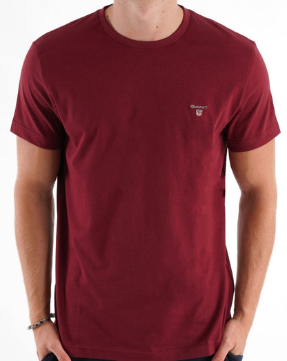 Gant Solid Crew Neck T-Shirt Dunkelrot
