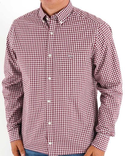 Gant Broadcloth Gingham Hemd Burgund
