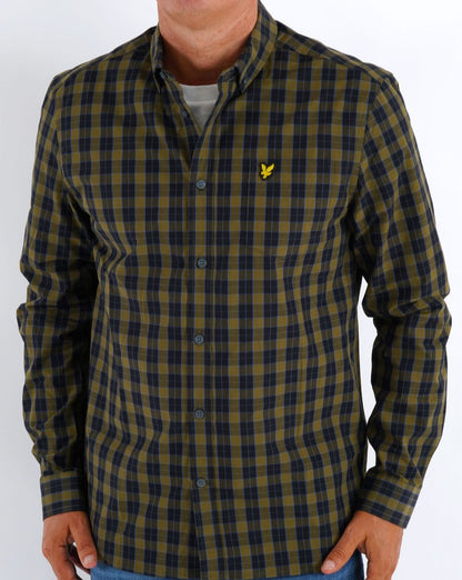 Lyle &amp; Scott Kariertes Hemd Schwarz/Grün